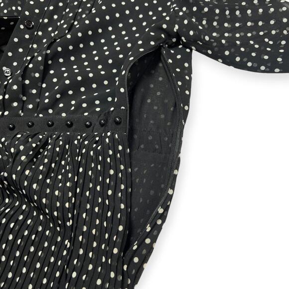 NEW GIAMBA Paris Polka Dots Collared Maxi Dress Black ITALY SIZE 42 US 6 NWT - Picture 6 of 15
